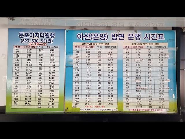 평택터미널 시외버스 시간표(2024년 10월 기준)