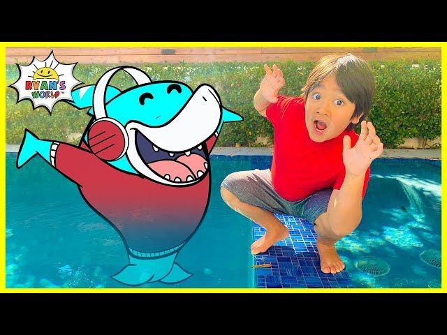 Ryan Pretend Play with Big Gill and Learn Shark Facts for kids!!!