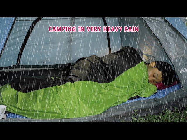 7 DAYS RELAXING RAIN SOUNDS IN CAMPING HEAVY RAIN AND THUNDERSTORM