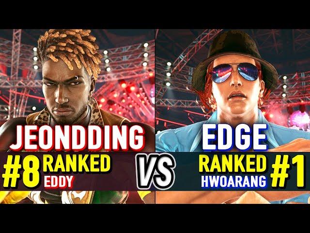 T8  JEONDDING (#8 Ranked Eddy) vs EDGE (#1 Ranked Hwoarang)  Tekken 8 High Level Gameplay