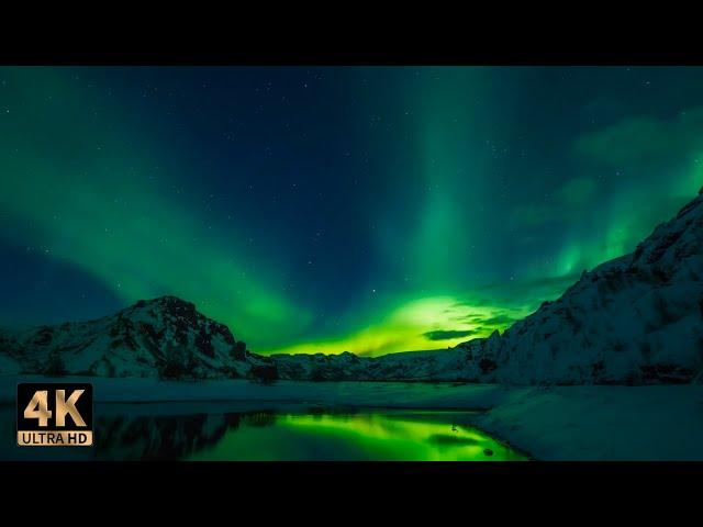 No Ads Relaxing Music 1 hour -Iceland  Northern lights with To make you fall asleep