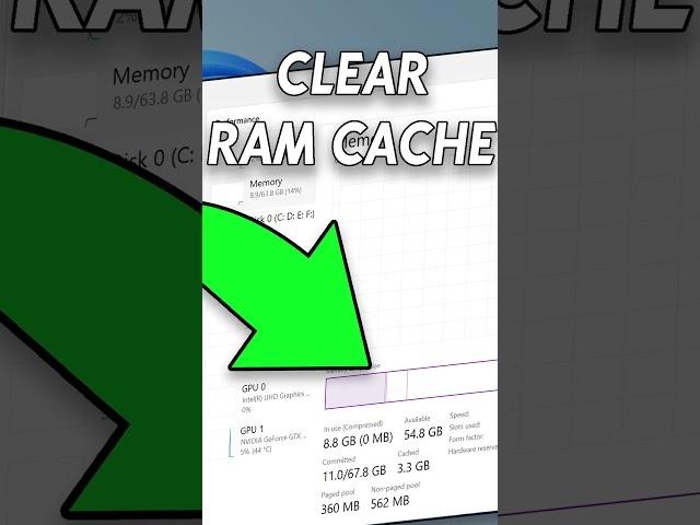 Clear RAM CACHE on Windows 11 #windows #windowstricks #windows11 #ram