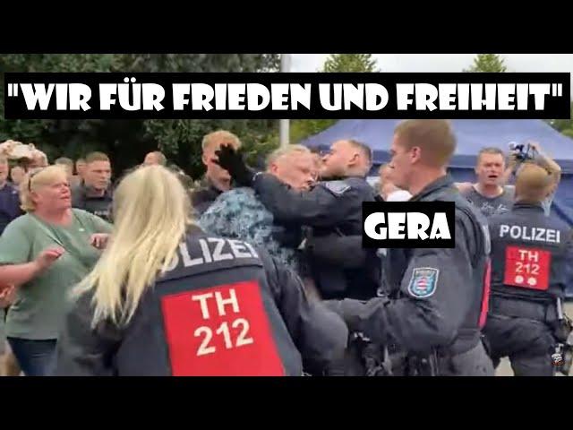 Eskalation Polizei - Demonstranten [Gera, Elsässer, Sellner, Kohlmann, Poggenburg 27.7.24]