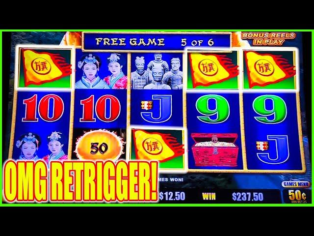 OMG You Wont Believe This 4 Scatter Retrigger on Golden Century Dragon Link Slot