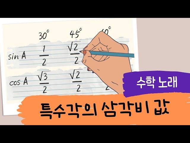 [수학노래] 듣다보면 저절로 암기되는 특수각의 삼각비 값