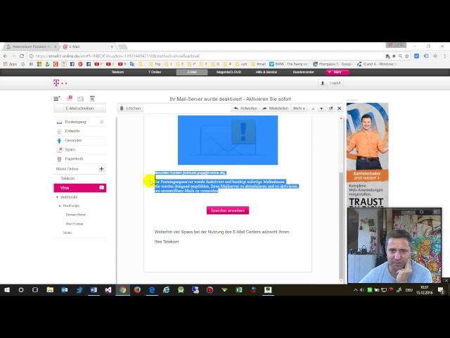 Ihr Mail-Server wurde deaktiviert  T-Online, Phishing