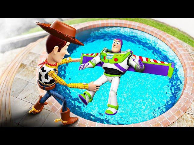 GTA 5 Woody vs Buzz Lightyear Water Ragdolls & Fails [Toy Story] #2