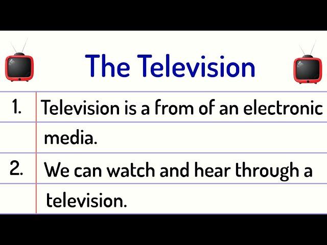 Television Essay 10 Lines || Television Essay in English