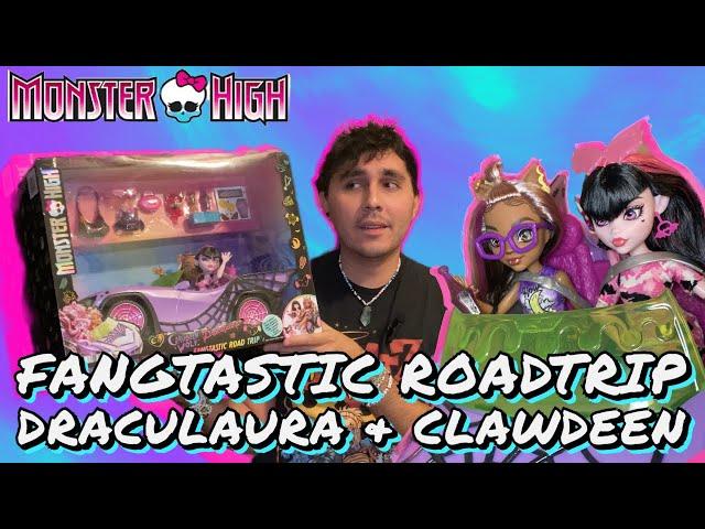 Monster High FANGTASTIC ROADTRIP Unboxing & Review! Draculaura & Clawdeen Wolf Doll + Playset!! 