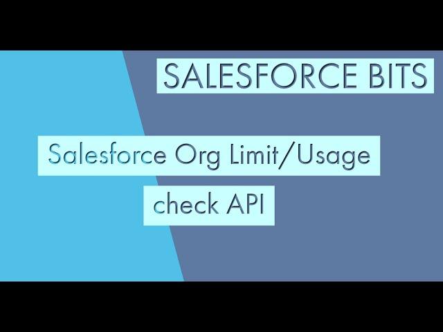 Salesforce Org Usage Limits API