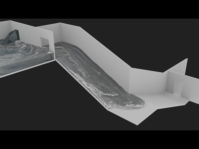 Flood Simulation. FLIP Fluids addon. Blender