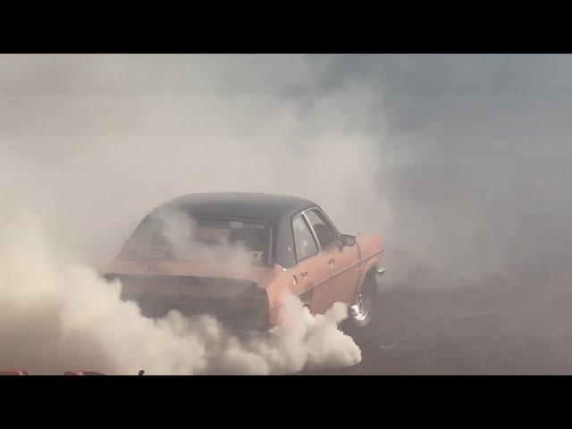 ANGRY6 burnout car Dragway at the Bend EPIC tyre-slashing skids 6/7/24