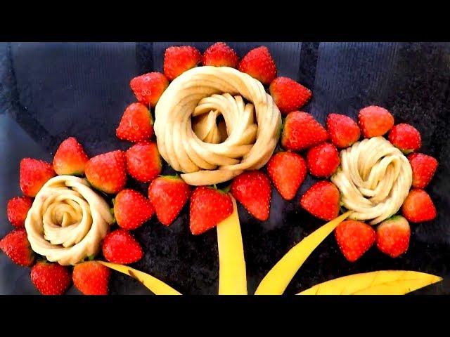 How to Make Banana Decoration | Banana Art | Fruit Carving Banana Garnishes