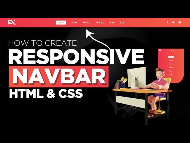Create a Professional and Fully Responsive Navbar Design for Your Website using HTML & CSS