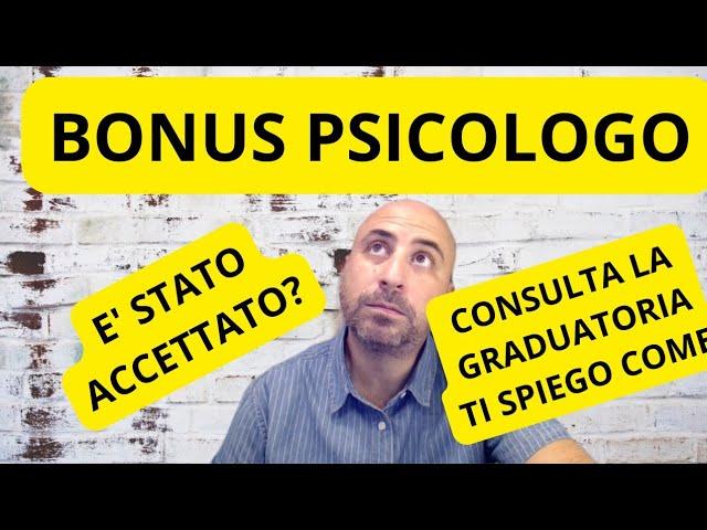 BONUS PSICOLOGO: LA GRADUATORIA E' ARRIVATA!