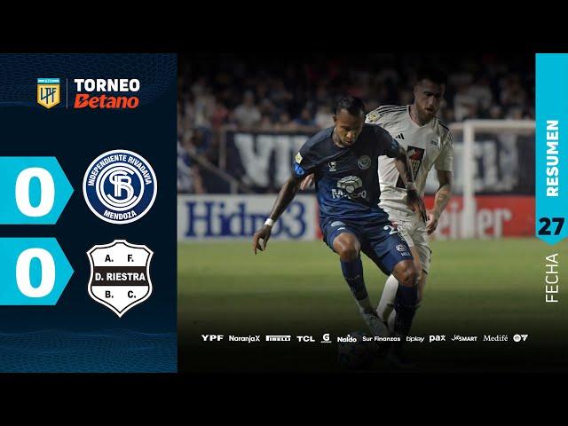 INDEPENDIENTE RIVADAVIA 0 - 0 DEPORTIVO RIESTRA I Resumen del partido | #TorneoBetano 2024