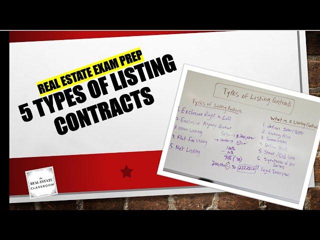 5 Types of Listing Contracts | Real Estate Exam Prep Videos