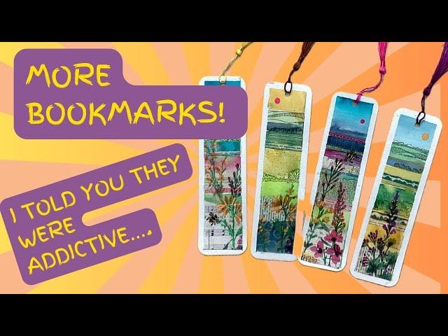 How to make watercolour and collage bookmarks - even if you can't paint!
