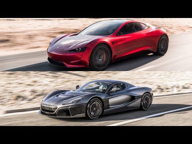 Tesla Roadster 2020 vs Rimac concept two - DRAG RACE [simulation]