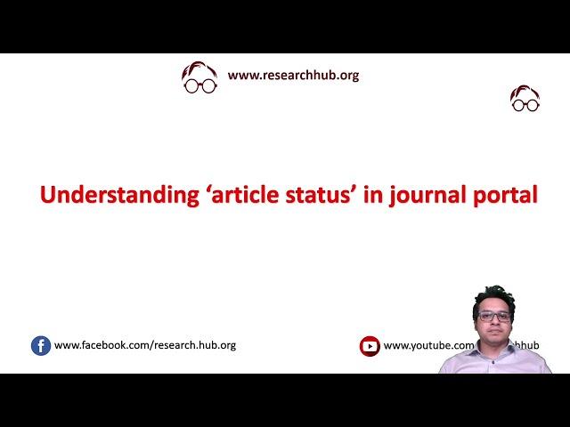 Understanding article status in journal portal