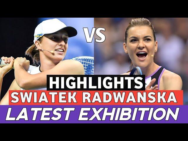 Iga Swiatek Latest Exhibition vs Radwanska Fully Entertaining Match Highlights | Tennis Wta (HD)