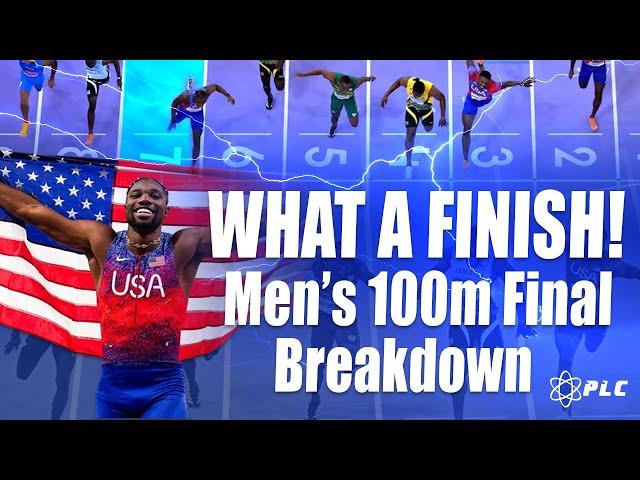 Men’s 100m Olympic Final Breakdown - WHAT A FINISH!! Noah Lyles Edges Field To Win Gold #olympics