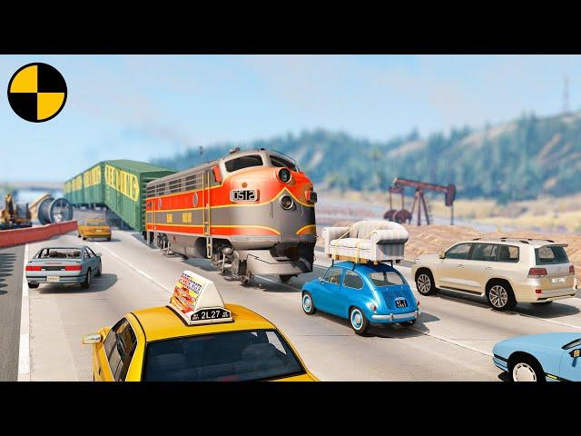 Trains on Highway  BeamNG.Drive