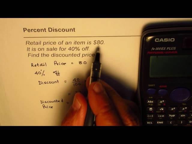 How to find discounted price from Retail price and Percent discount