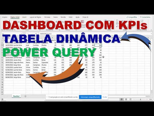 Dashboard com KPIs, Tabela Dinâmica e Power Query no Excel