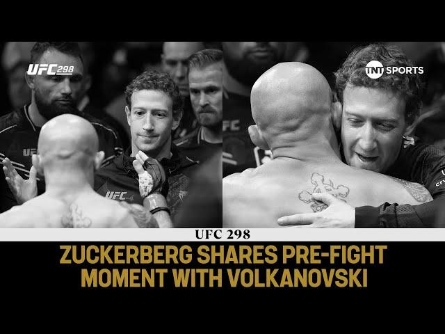  Mark Zuckerberg & Alex Volkanovski share pre-fight hug before Ilia Topuria showdown at #UFC298