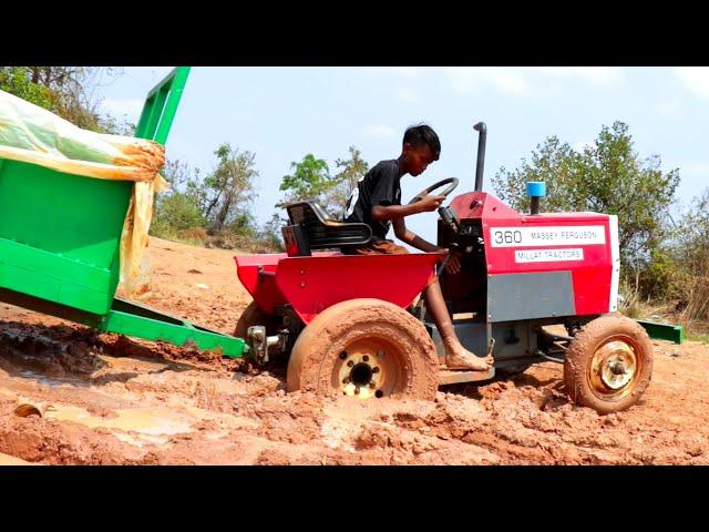 #294  Drive Mini Tractor Transport Water Stuck  || Mini Tractor KH