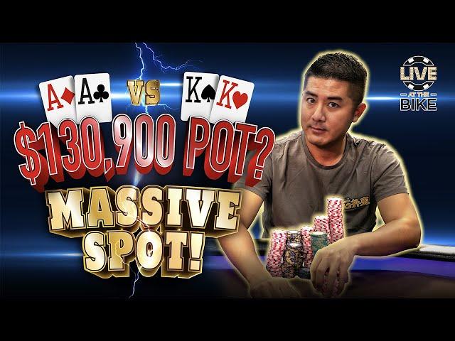 MUST WATCH - Andy Stacks Poker puts opponent to a nasty decision!  Live at the Bike! Poker Stream