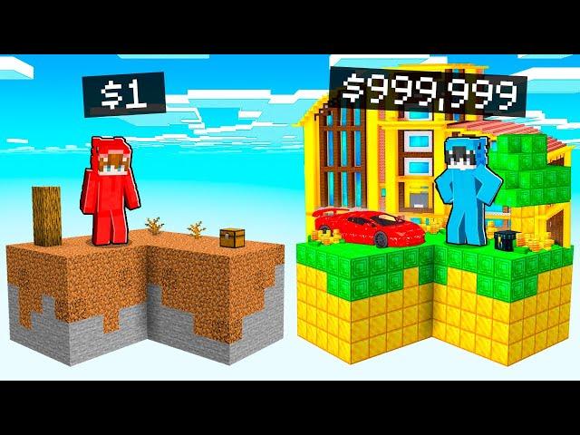 Isla 1$ POBRE vs Isla $999,999 MILLONARIA Batalla Dagar vs Nacho en Minecraft