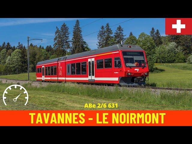 Cab Ride Tavannes - Le Noirmont (Jura Railways, Switzerland) train driver's view in 4K