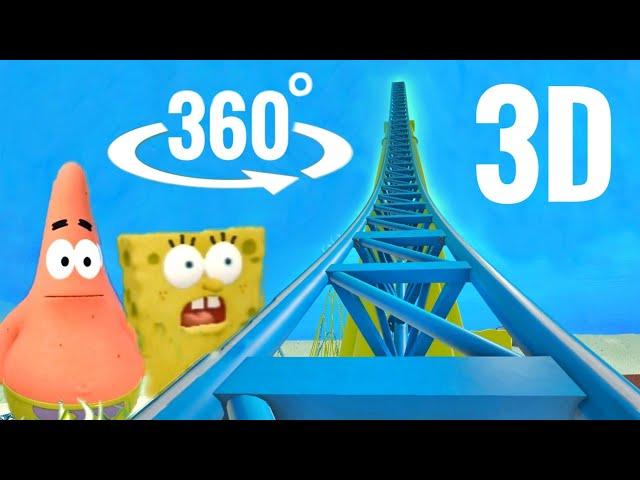 🟣 3D 360° Video Roller Coaster VR SpongeBob Virtual Reality Underwater in Bikini Bottom