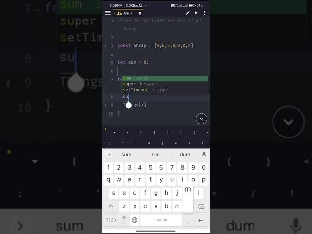 Sum Of An Array's Elements in JavaScript | Swapnil Codes