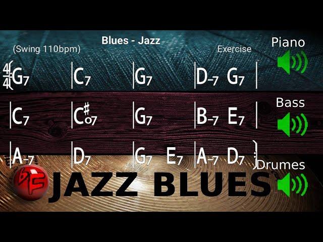 Jazz Blues in G - Jazz Backing Track / Play-along (110bpm)