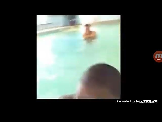 Fat black Guy cries On pool .-.