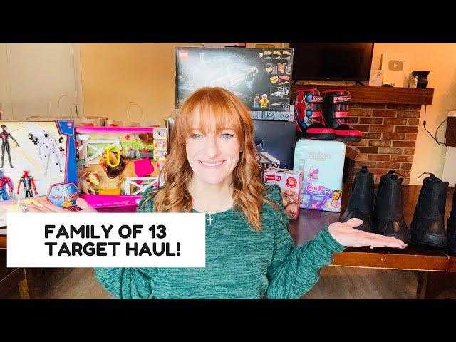 FAMILY OF 13 TARGET HAUL! WINTER GEAR & CHRISTMAS PRESENTS!