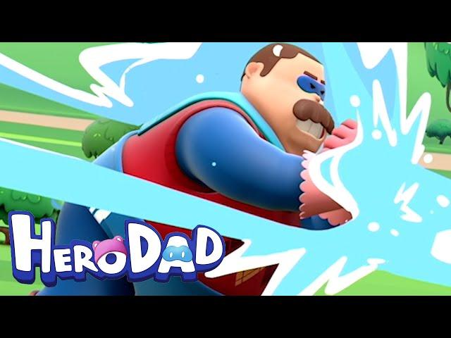 The Super Hero Dad Gets Stuck! | Hero Dad | Cartoons For Kids!