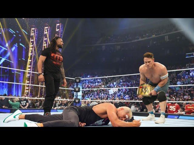 wwe john cena the rock and Roman Reigns attack on cody Rhoades SmackDown - wwe SmackDown live