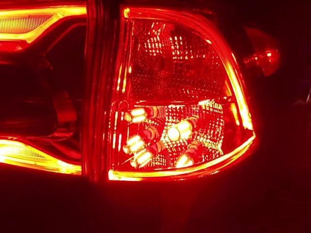 7440 7443 Strobe LED Brake Lights Bulbs Flashing Reverse Stop Lamp Red