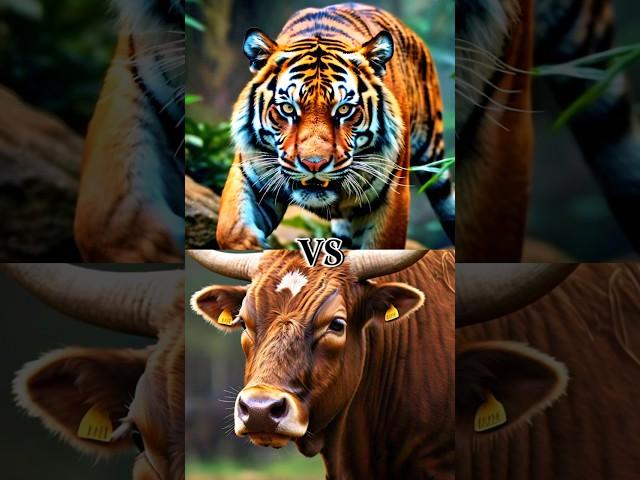 Tiger vs Ox  || #animals #ox #shorts #hybrid #youtubeshorts #gauravisliveyt #ytshorts