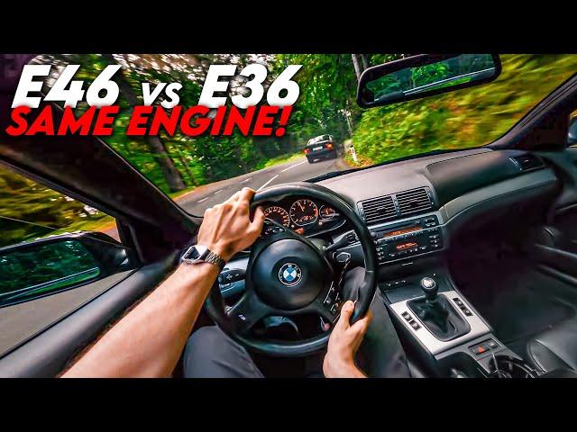 BMW E46 330Ci vs. E36 POV Chase: Same Engine, Different Chassis! | 4K