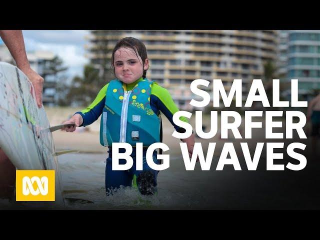 Small surfer, big waves - 6-year-old Quincy Symonds aka "The Flying Squirrel"