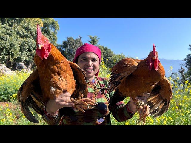 Nepali Village Famous Red Country Chicken || लोकल कुखुराको झोल || KanchhiKitchen