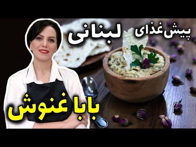 طرز تهیه بابا غنوش پیش غذای لبنانی با بادمجان کبابی