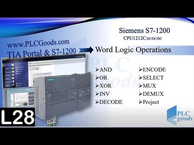 Siemens TIA portal Word logic instructions AND, OR, XOR, INV, DECODE, ENCODE, SELECT, MUX, DEMUX