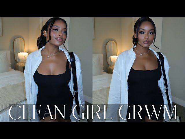 CLEAN GIRL GRWM | MAKEUP, HAIR, OUTFIT