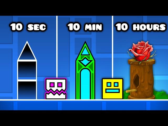 10 Second vs 10 Minute vs 10 Hour Level In Geometry Dash!